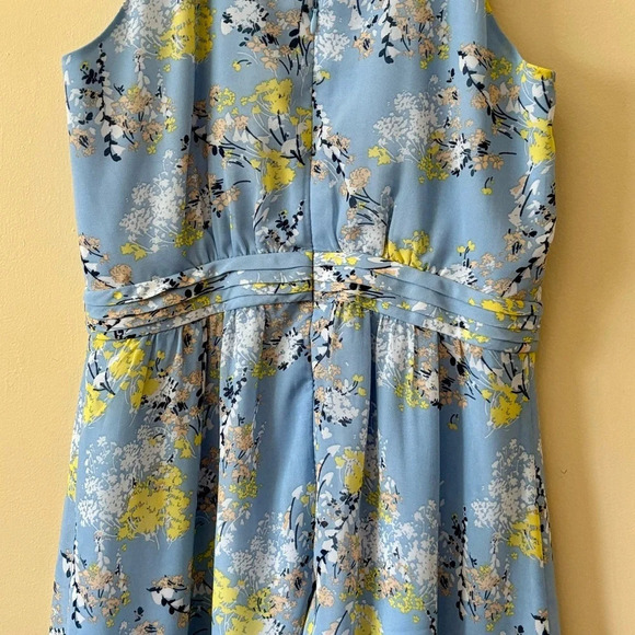 ESPRIT| Pretty Light Blue Floral Gathered Halter Spring/Summer Party Dress Sz 8 - Picture 6 of 8